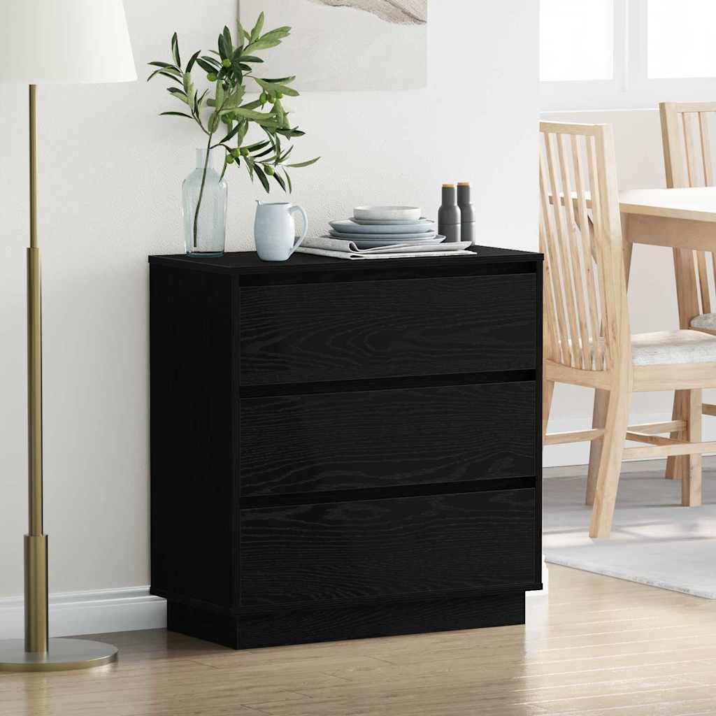Natskab Sort eg 71 x 34,5 x 75 cm Konstrueret træ