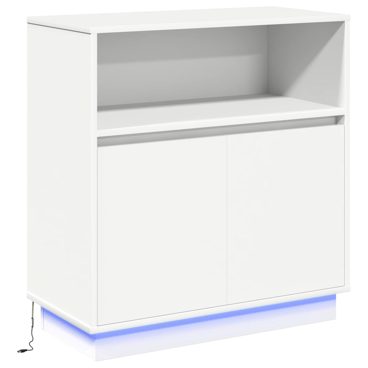 LED Sideboard Hvid 71 x 34,5 x 75 cm Konstrueret træ