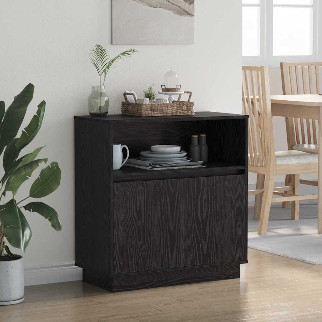LED Sideboard Sort eg 71 x 34,5 x 75 cm Konstrueret træ