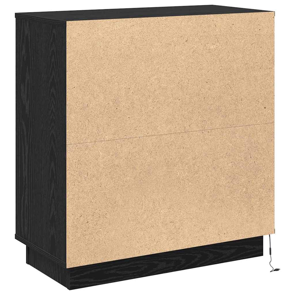 LED Sideboard Sort eg 71 x 34,5 x 75 cm Konstrueret træ