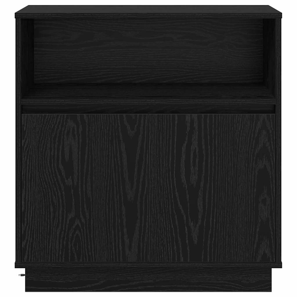 LED Sideboard Sort eg 71 x 34,5 x 75 cm Konstrueret træ