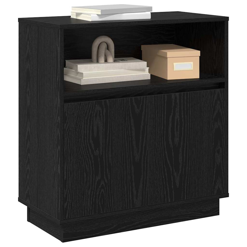 LED Sideboard Sort eg 71 x 34,5 x 75 cm Konstrueret træ
