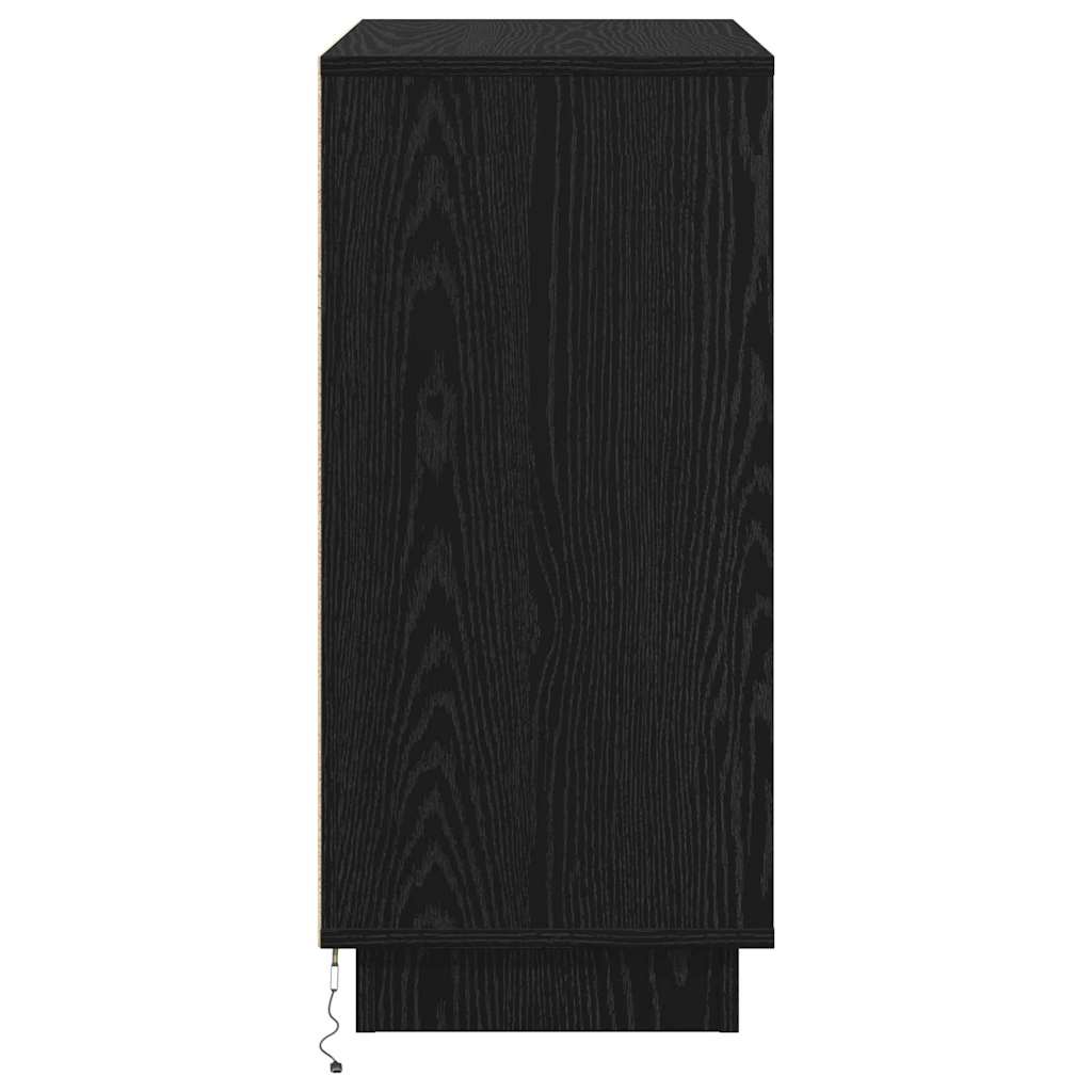 LED Sideboard Sort eg 71 x 34,5 x 75 cm Konstrueret træ