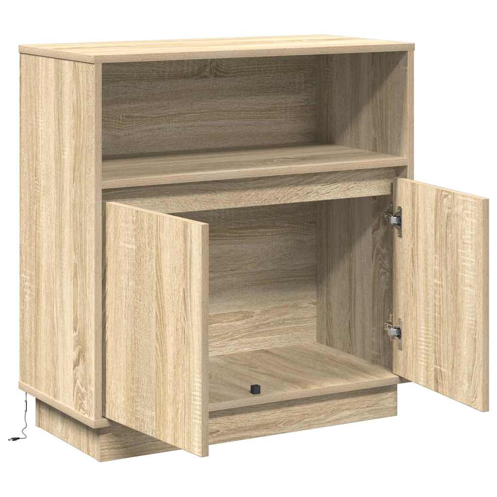 LED Sideboard Sonoma eg 71 x 34,5 x 75 cm Konstrueret træ