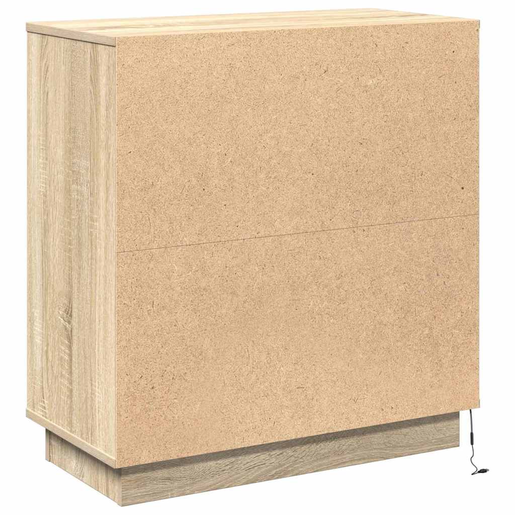 LED Sideboard Sonoma eg 71 x 34,5 x 75 cm Konstrueret træ
