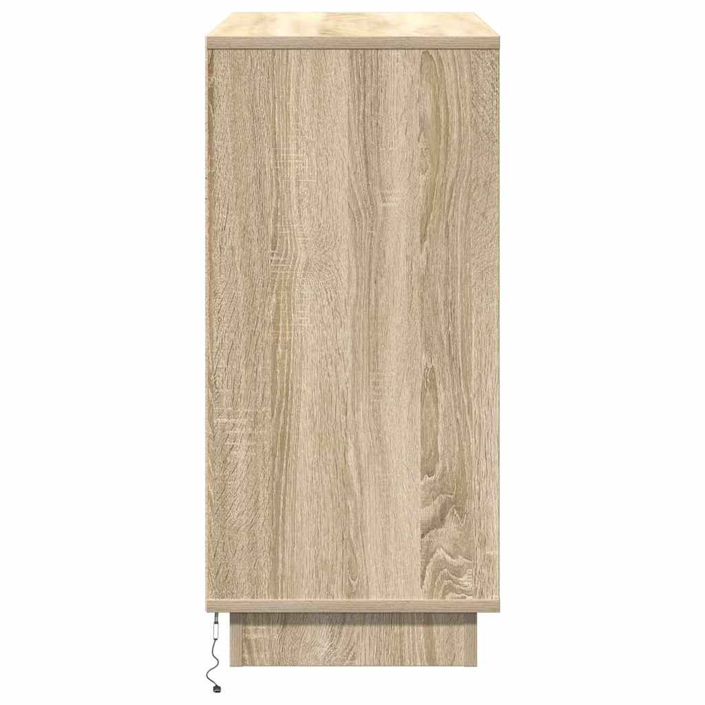 LED Sideboard Sonoma eg 71 x 34,5 x 75 cm Konstrueret træ