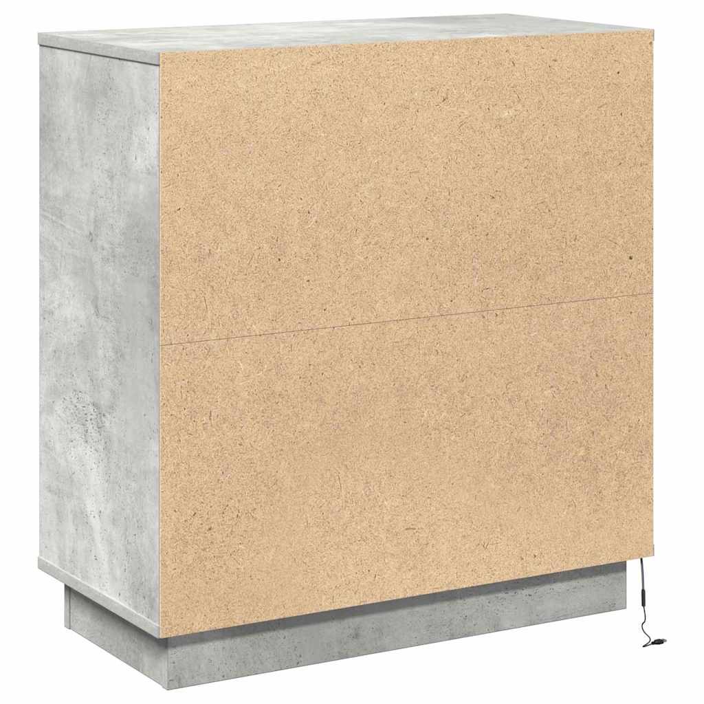 LED Sideboard Betongrå 71 x 34,5 x 75 cm Konstrueret træ
