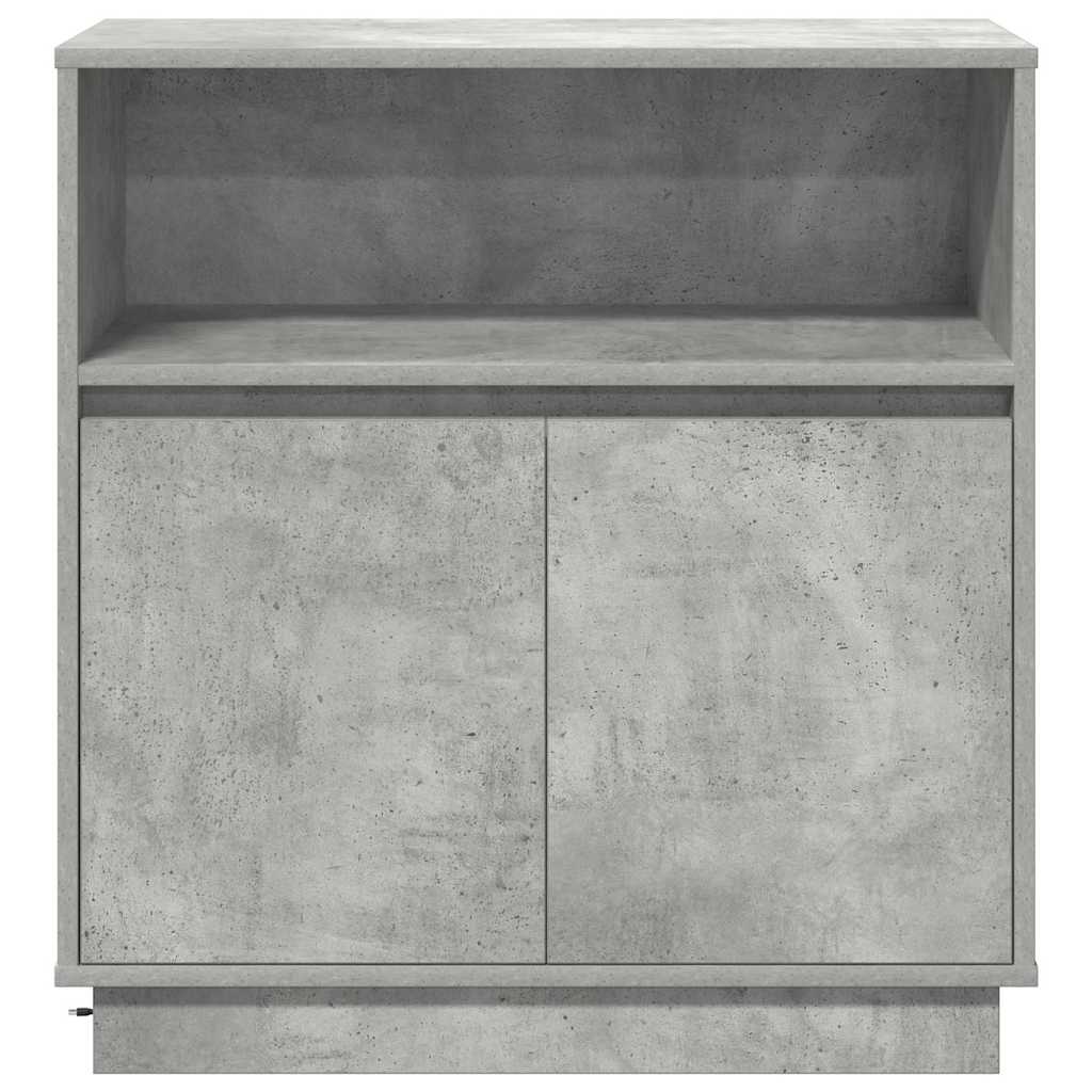 LED Sideboard Betongrå 71 x 34,5 x 75 cm Konstrueret træ