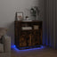 LED Sideboard Røget eg 71 x 34,5 x 75 cm Konstrueret træ