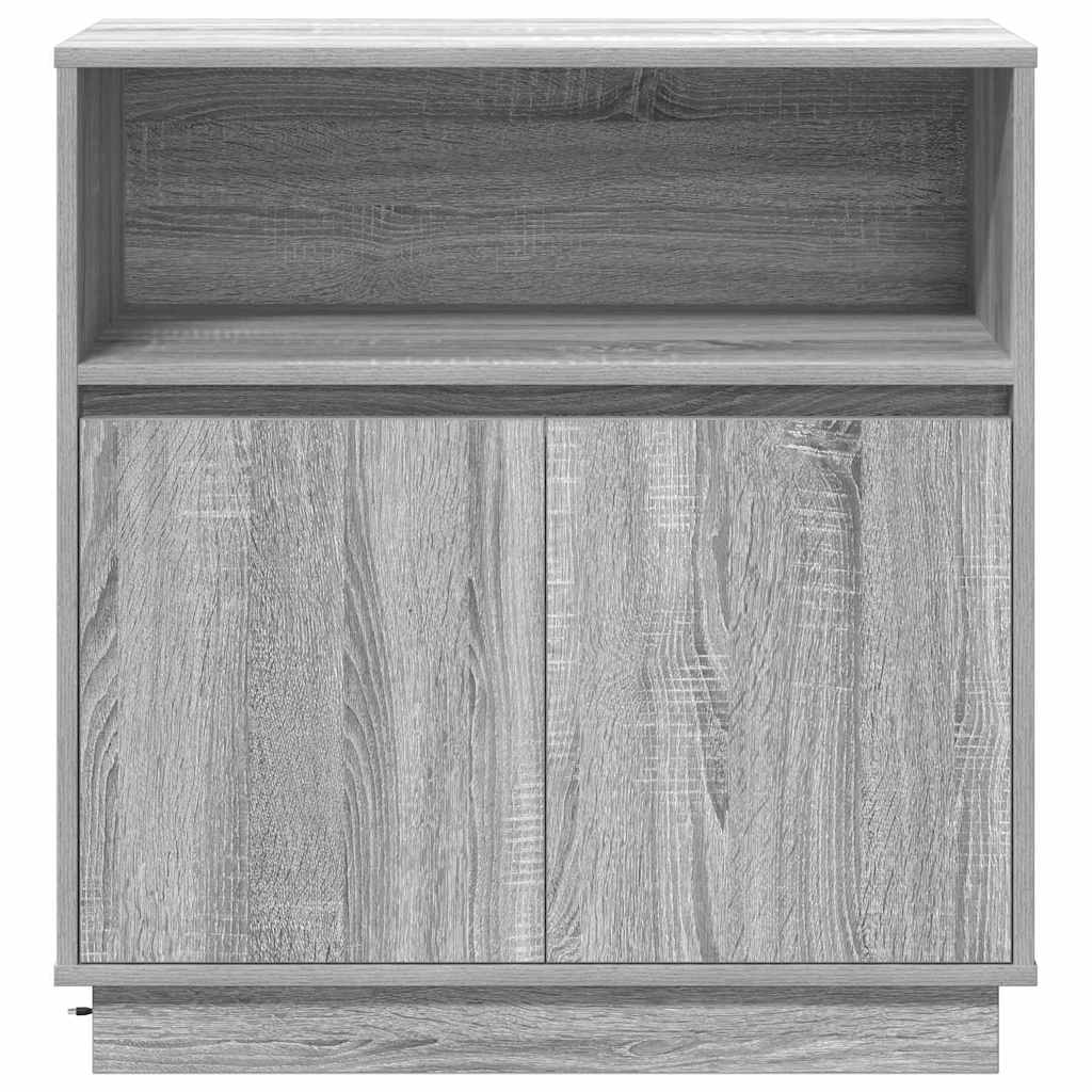 LED Sideboard Grå Sonoma 71 x 34,5 x 75 cm Konstrueret træ