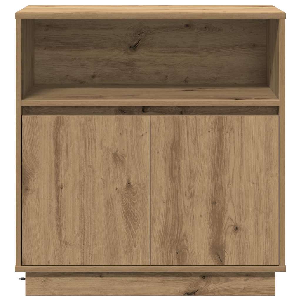 LED Sideboard Artisan Egetræ 71 x 34,5 x 75 cm Konstrueret træ
