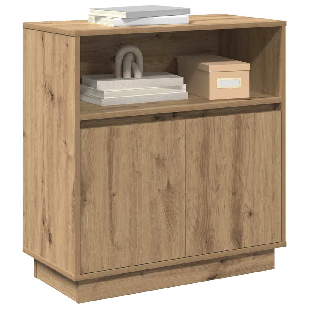 LED Sideboard Artisan Egetræ 71 x 34,5 x 75 cm Konstrueret træ