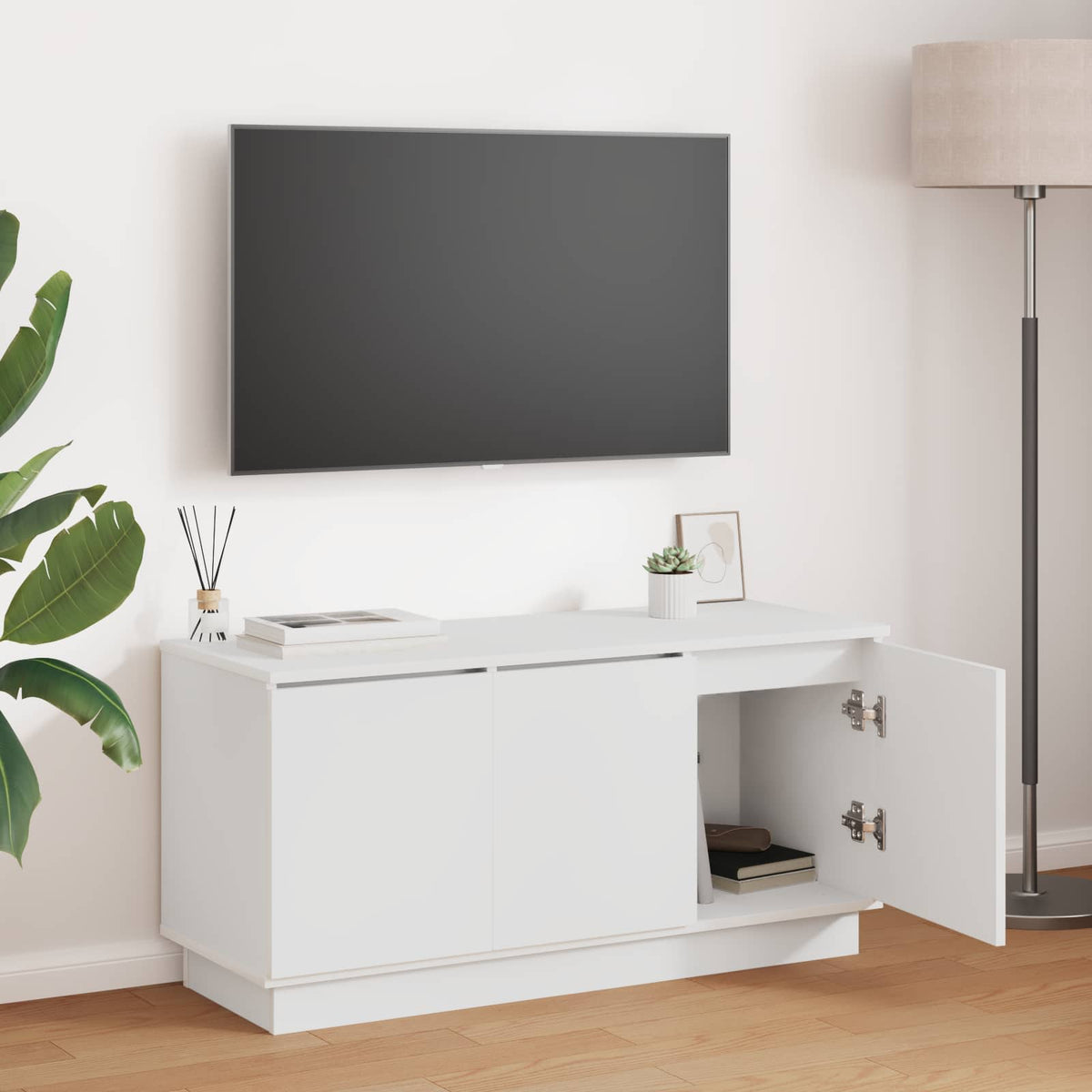 TV-skab 100 x 38 x 49 cm Hvid Konstrueret træ