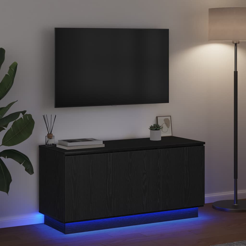 TV-skab 100 x 38 x 49 cm Sort eg Konstrueret træ