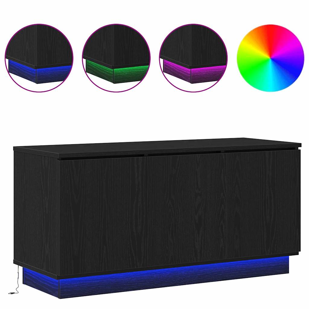 TV-skab 100 x 38 x 49 cm Sort eg Konstrueret træ