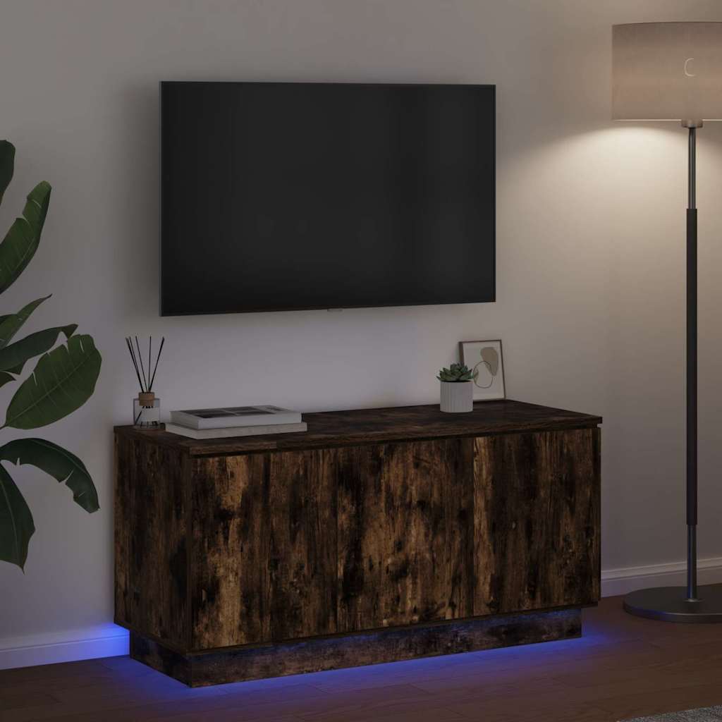 TV-skab 100 x 38 x 49 cm Røget eg Konstrueret træ