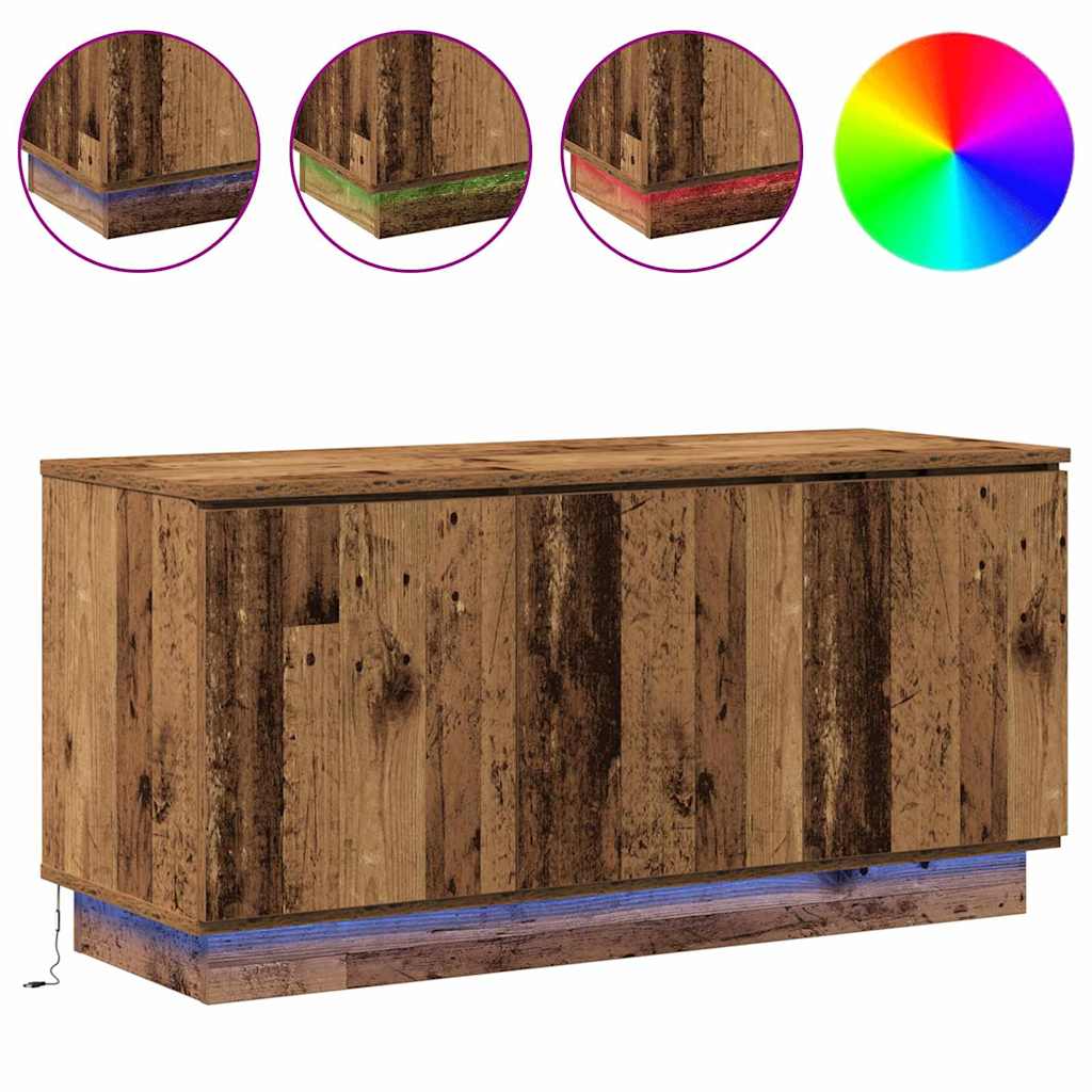 TV-skab 100 x 38 x 49 cm Gammelt træ Konstrueret træ