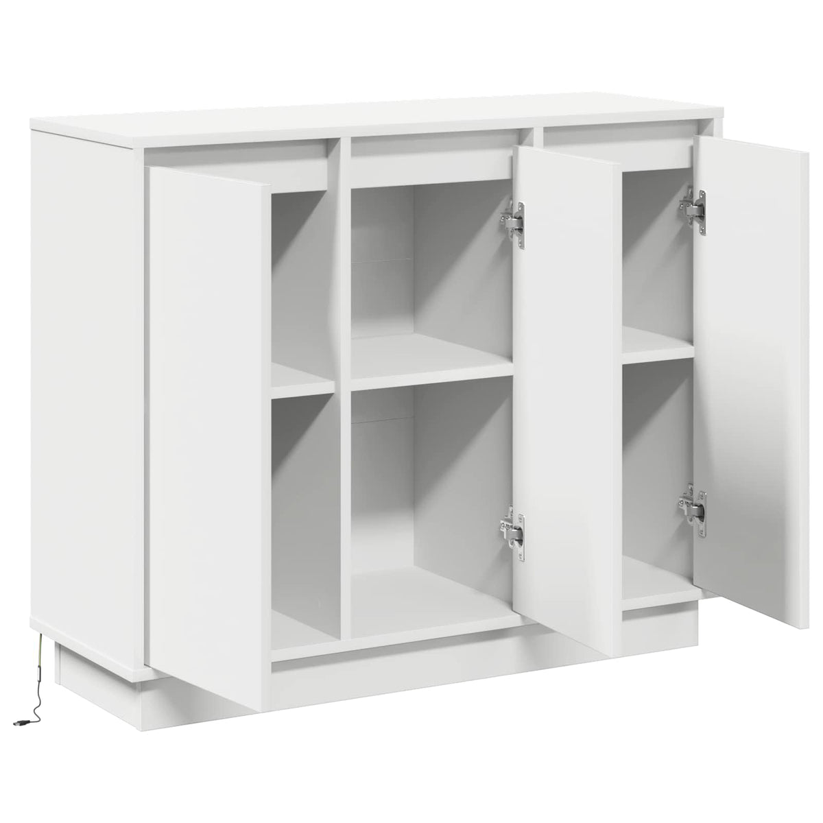 LED Sideboard Hvid 90 x 32 x 75 cm Konstrueret træ