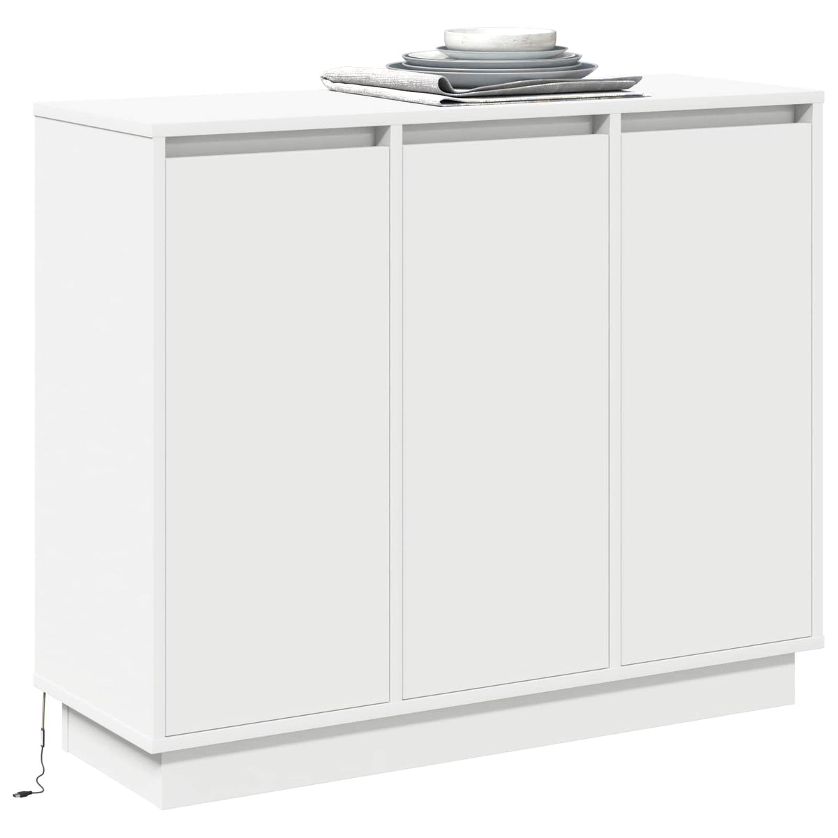 LED Sideboard Hvid 90 x 32 x 75 cm Konstrueret træ