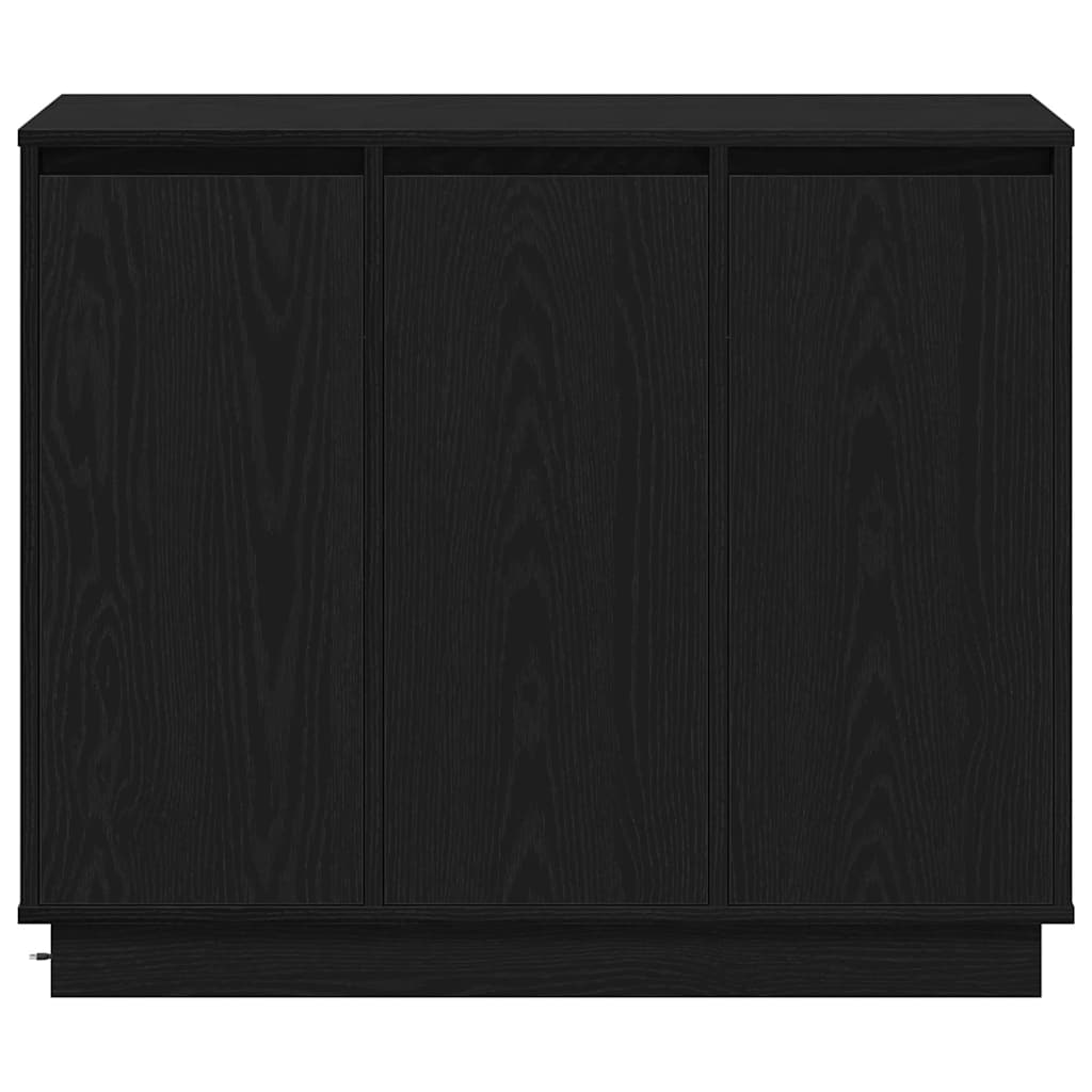 LED Sideboard Sort eg 90 x 32 x 75 cm Konstrueret træ