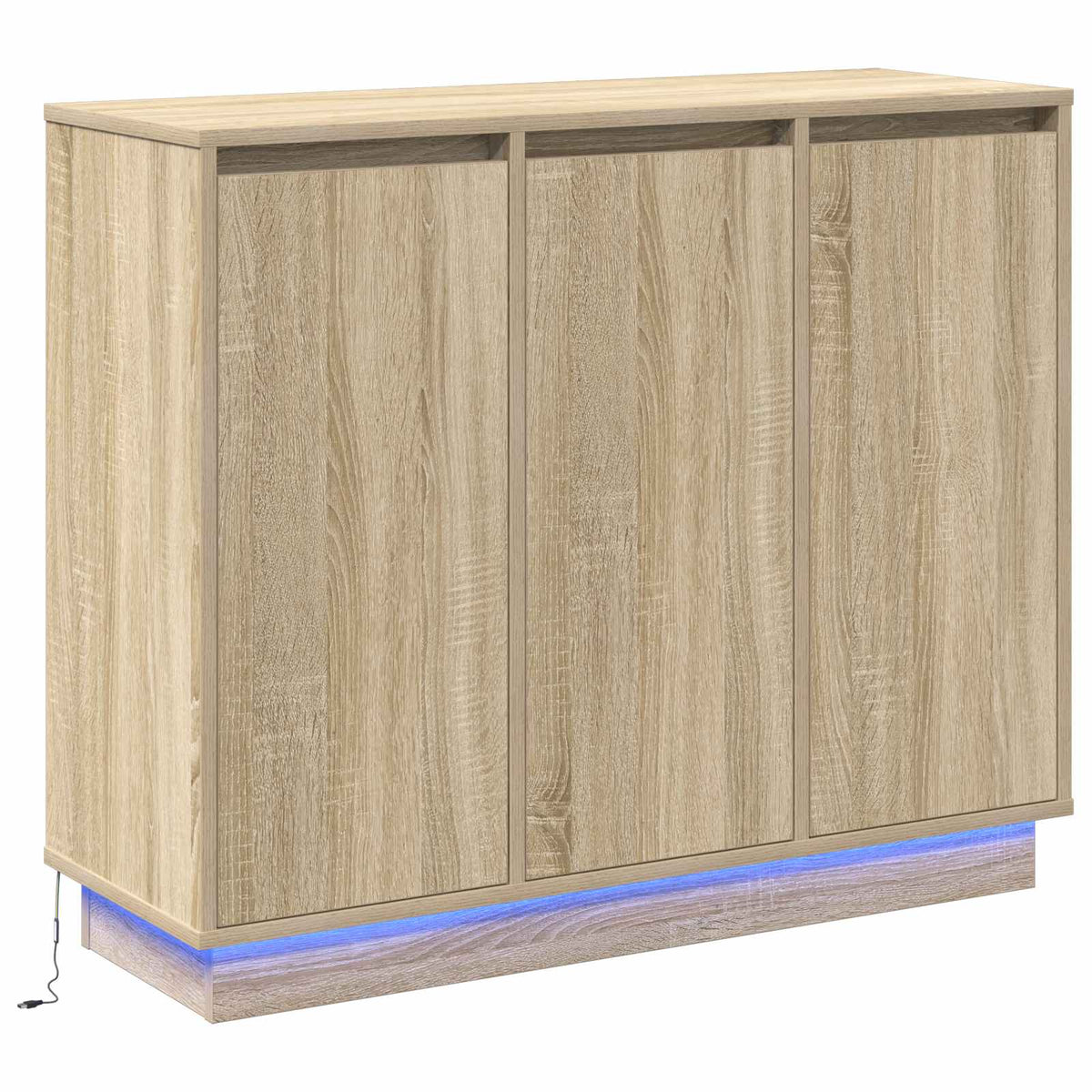 LED Sideboard Sonoma eg 90 x 32 x 75 cm Konstrueret træ