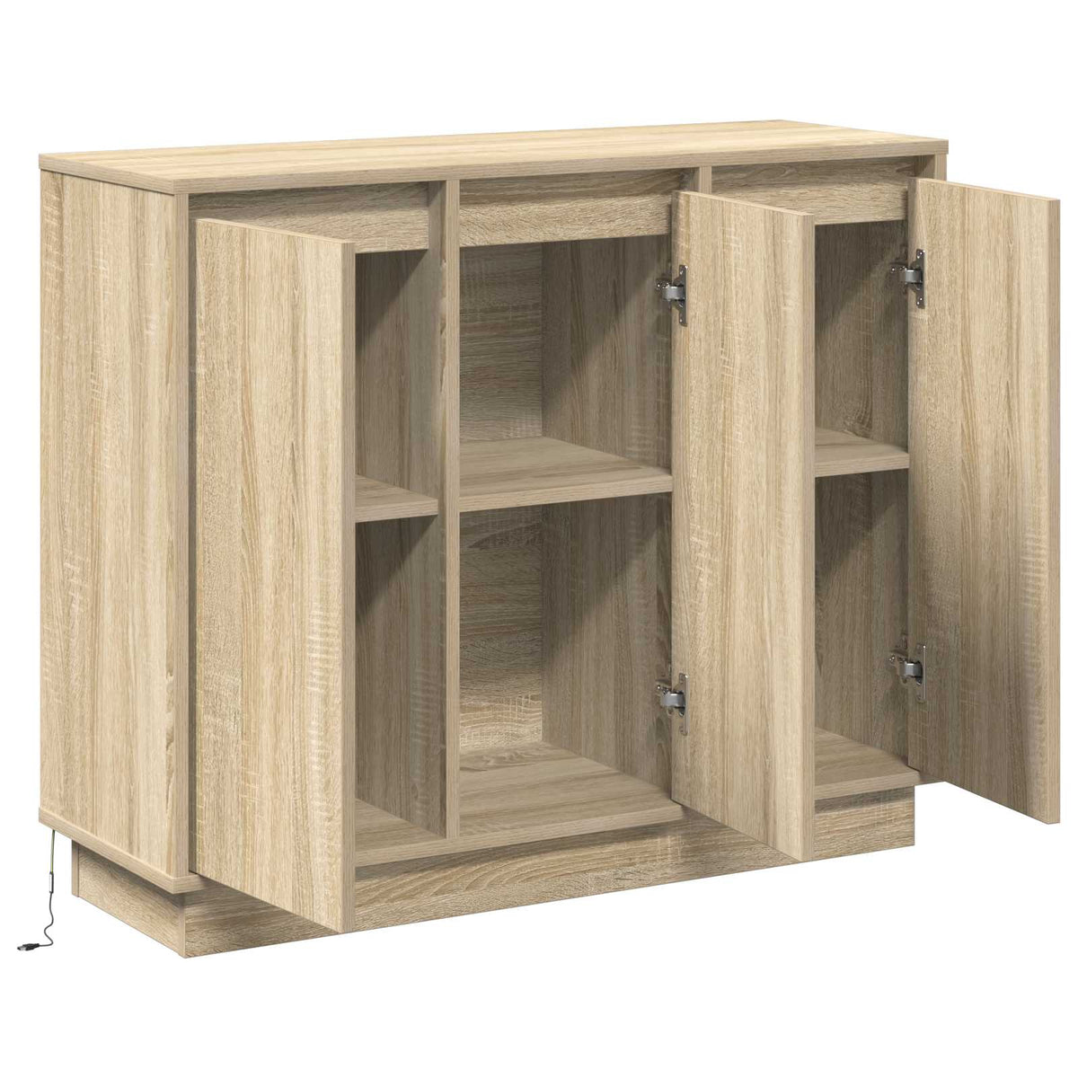 LED Sideboard Sonoma eg 90 x 32 x 75 cm Konstrueret træ