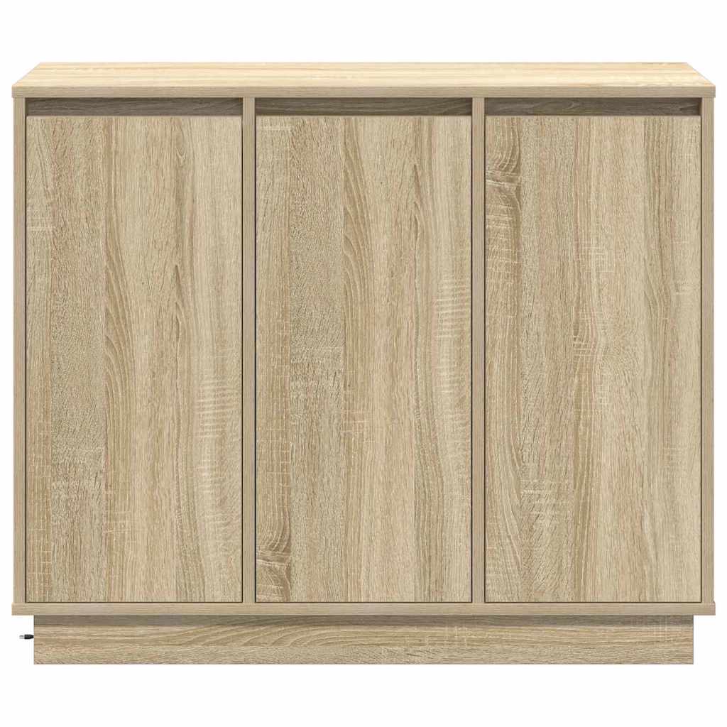 LED Sideboard Sonoma eg 90 x 32 x 75 cm Konstrueret træ
