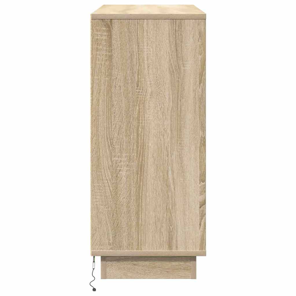 LED Sideboard Sonoma eg 90 x 32 x 75 cm Konstrueret træ