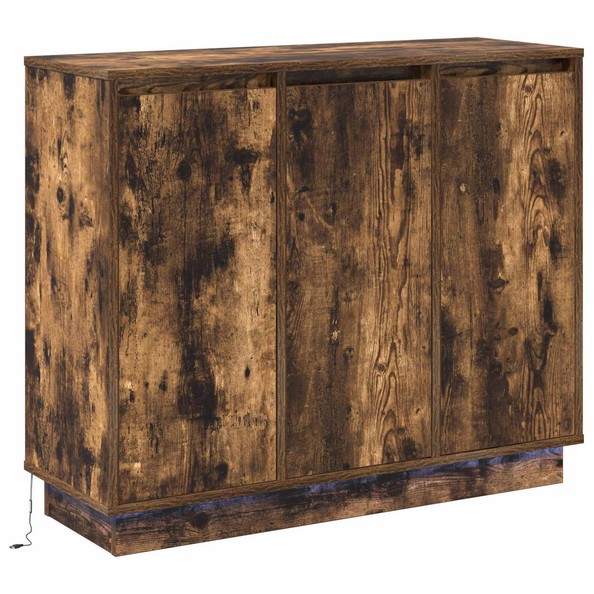 LED Sideboard Røget eg 90 x 32 x 75 cm Konstrueret træ