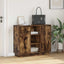 LED Sideboard Røget eg 90 x 32 x 75 cm Konstrueret træ