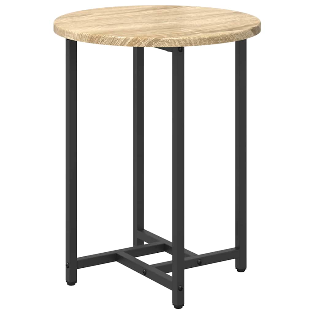 Sidebordssæt 2 stk. Sonoma Eg og Sort 50 x 50 x 50 cm