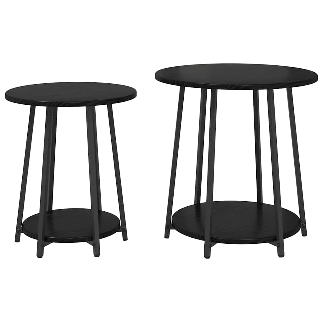 Sidebordssæt 2 stk. Sort eg 50 x 50 x 51 cm