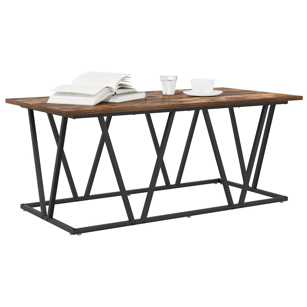 Sofabord Røget eg 100 x 50 x 40 cm Samlet træ og metal
