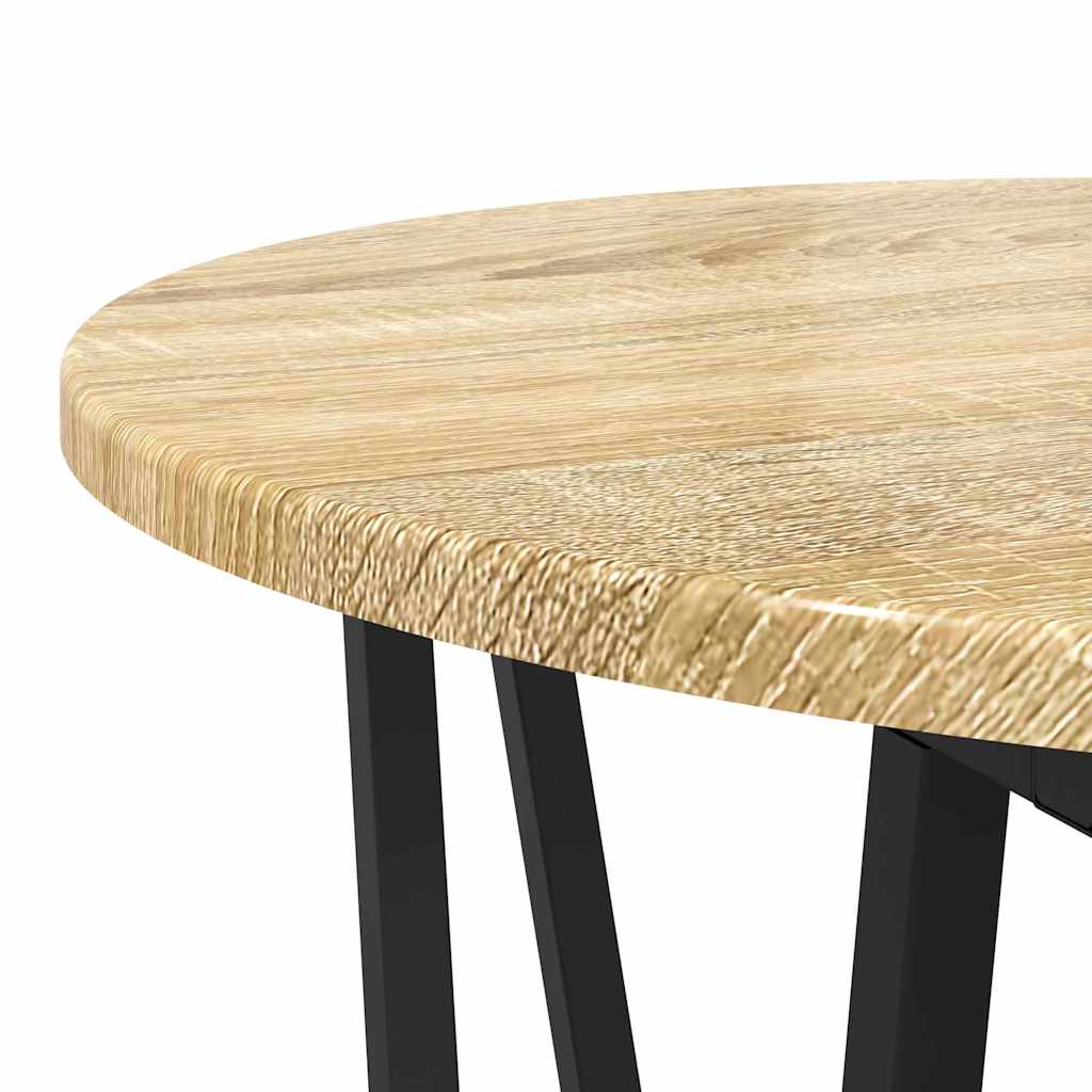 Sidebordssæt 2 stk. Sonoma Eg og Sort 50 x 50 x 50,5 cm