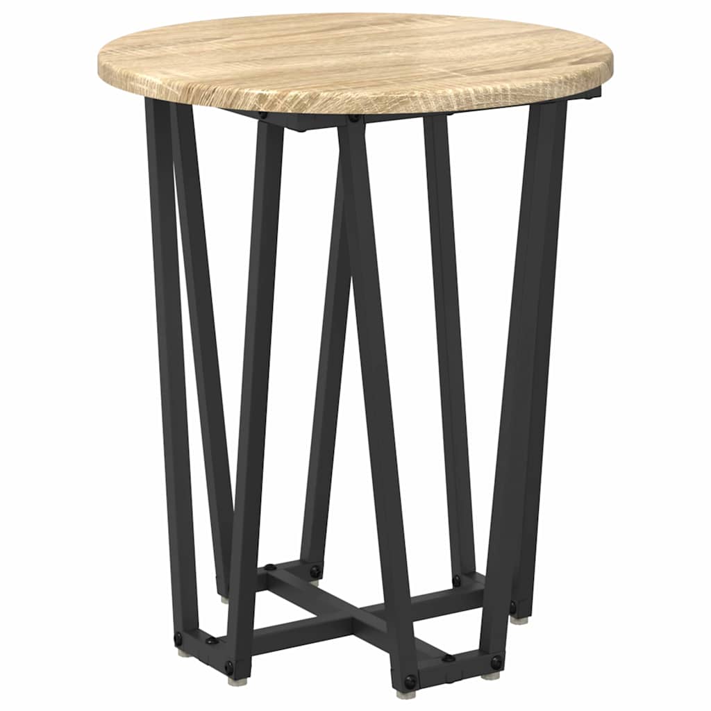 Sidebordssæt 2 stk. Sonoma Eg og Sort 50 x 50 x 50,5 cm