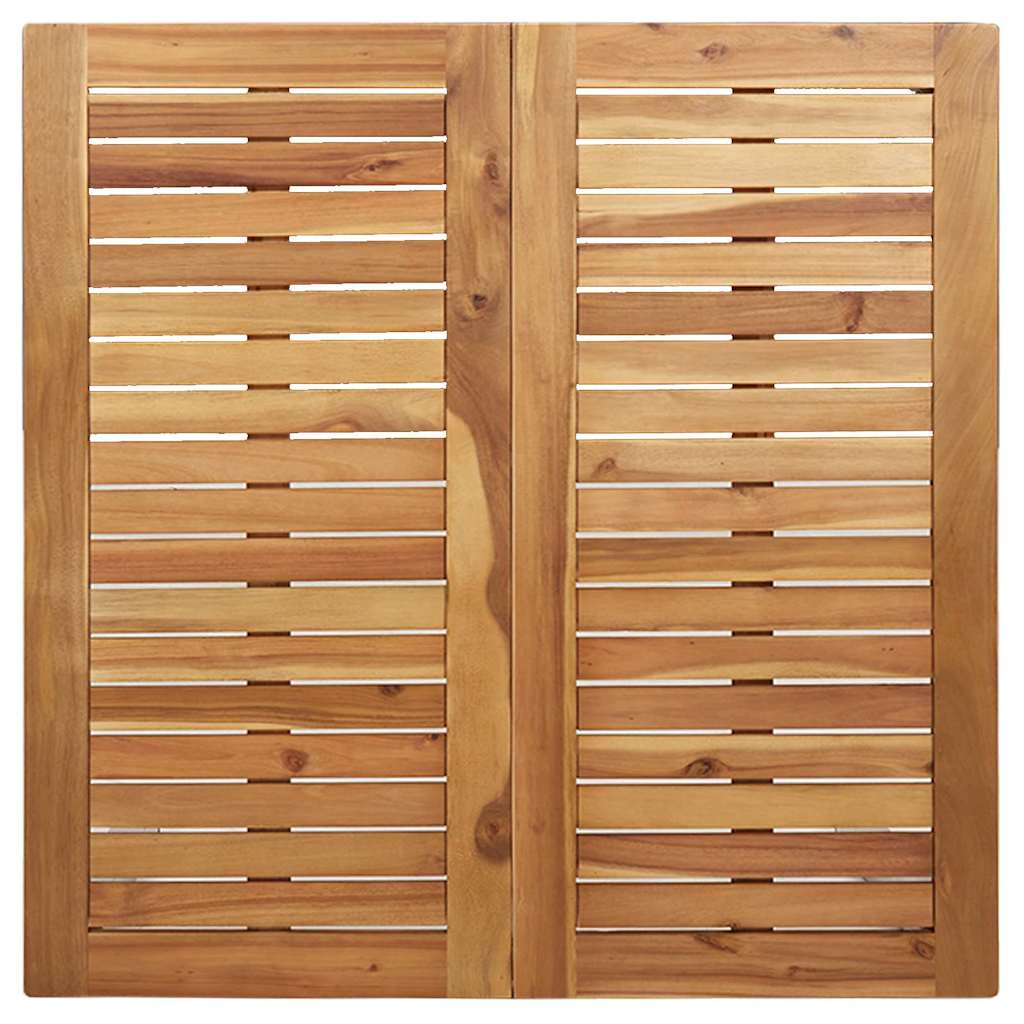 Spisebord 90x90x75 cm Massiv akacietræ og rustfrit stål