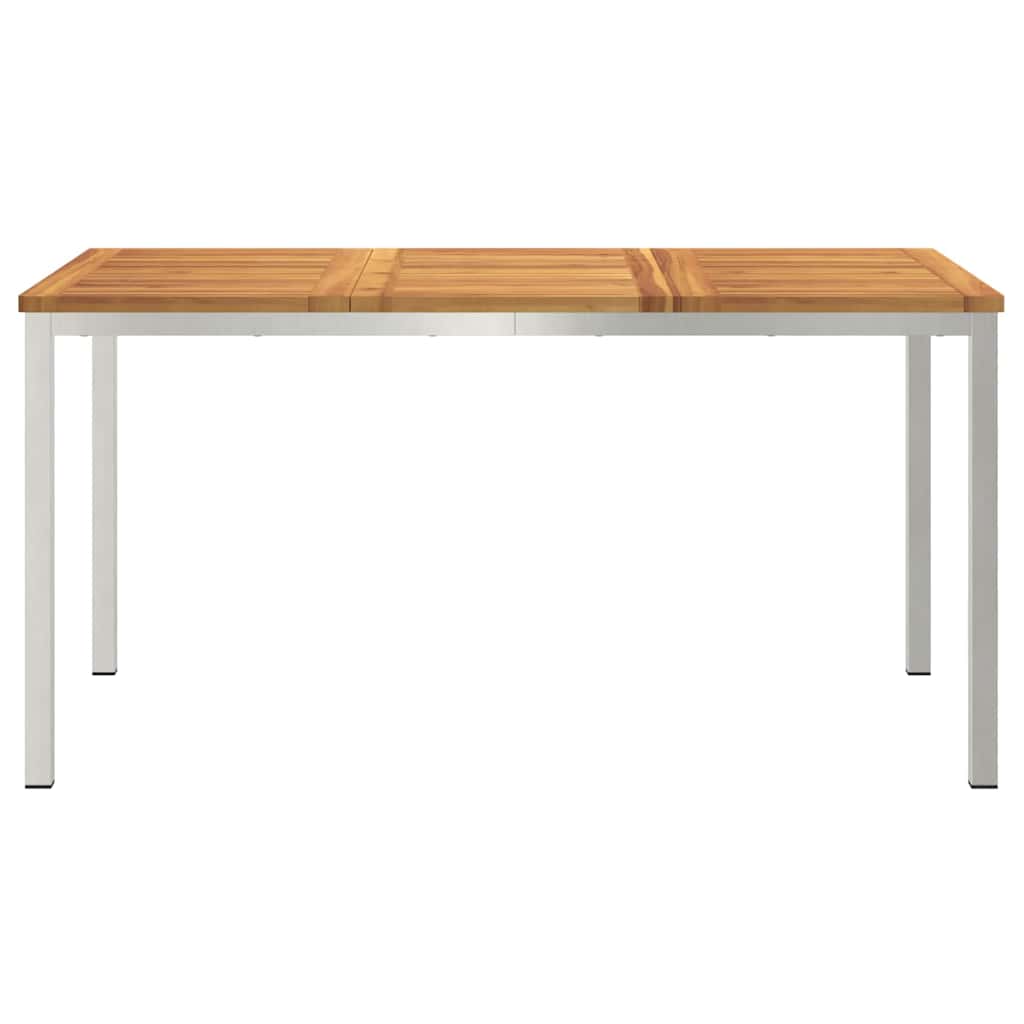 Spisebord 150x90x75 cm Massiv akacietræ og rustfrit stål