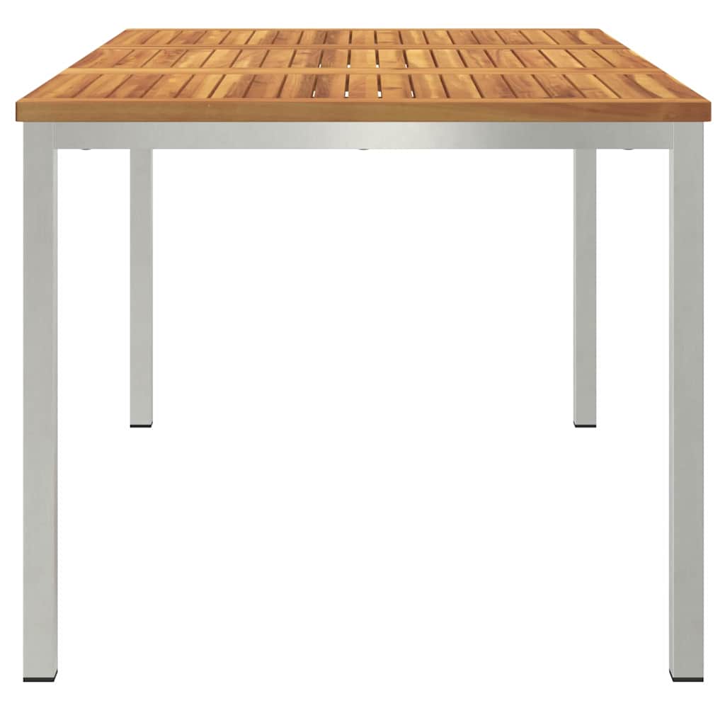 Spisebord 150x90x75 cm Massiv akacietræ og rustfrit stål