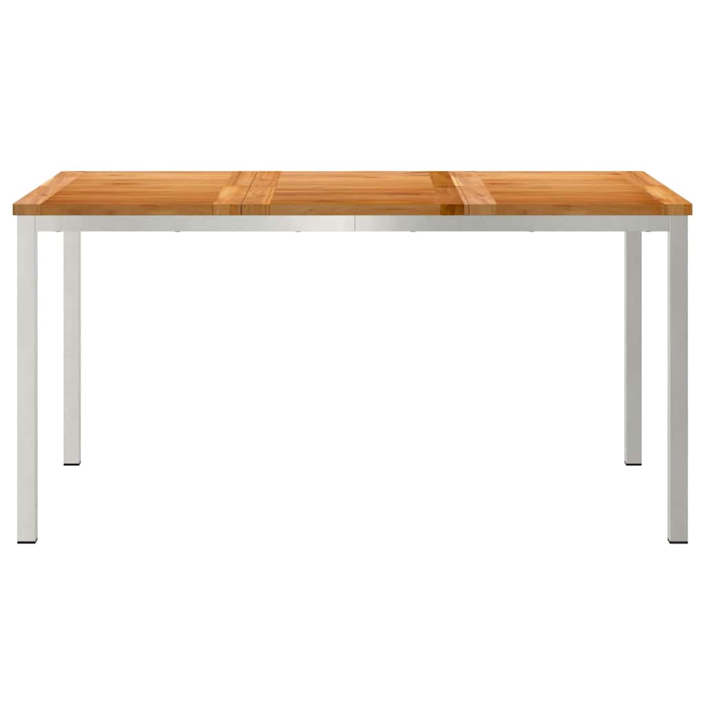 Spisebord 150x90x75 cm Massiv teaktræ og rustfrit stål