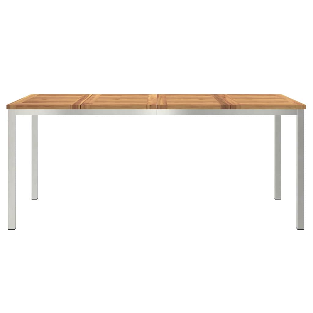Spisebord 180x90x75 cm Massiv akacietræ og rustfrit stål