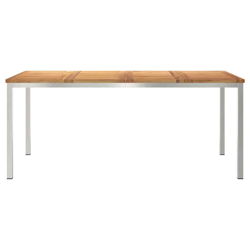Spisebord 180x90x75 cm Massiv teaktræ og rustfrit stål