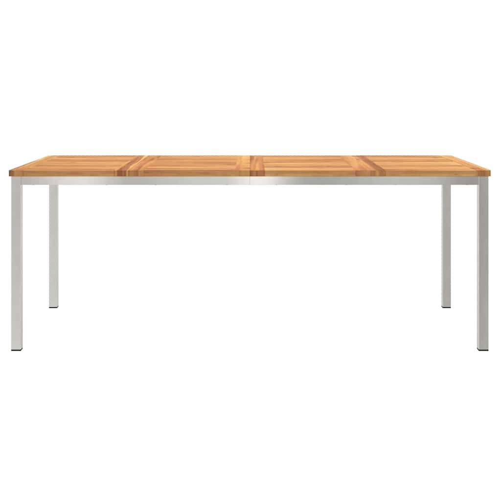 Spisebord 200x90x75 cm Massiv akacietræ og rustfrit stål