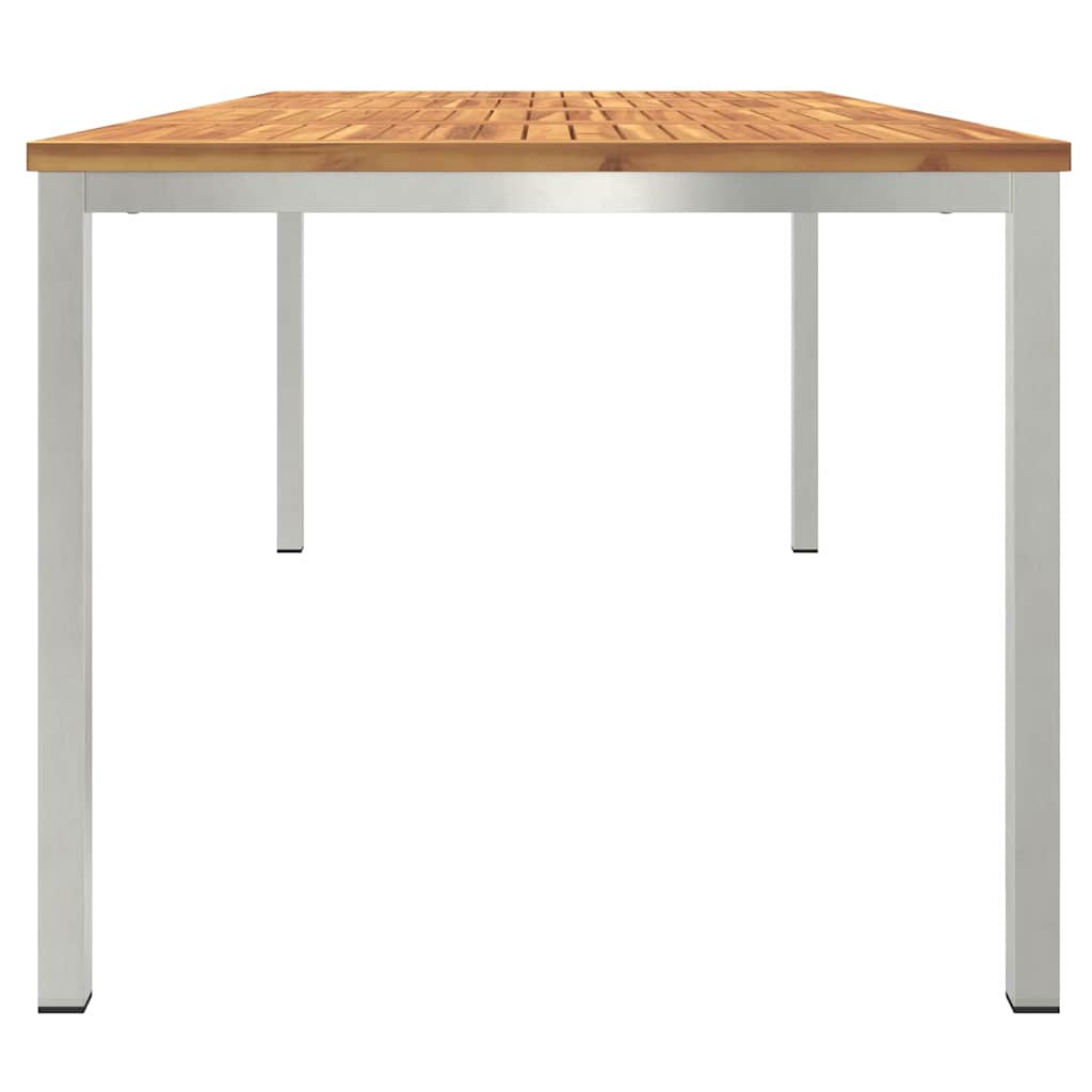 Spisebord 200x90x75 cm Massiv akacietræ og rustfrit stål