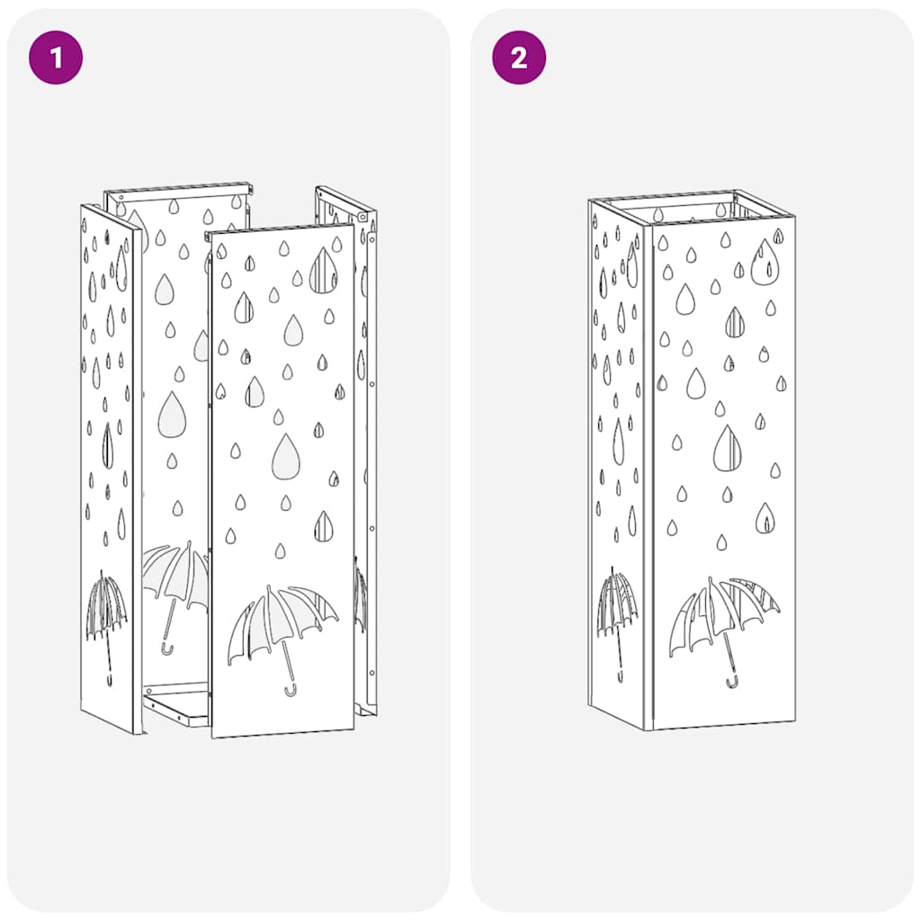 Regn Paraply Stativ Hvid 15,5 x 15,5 x 49 cm Stål
