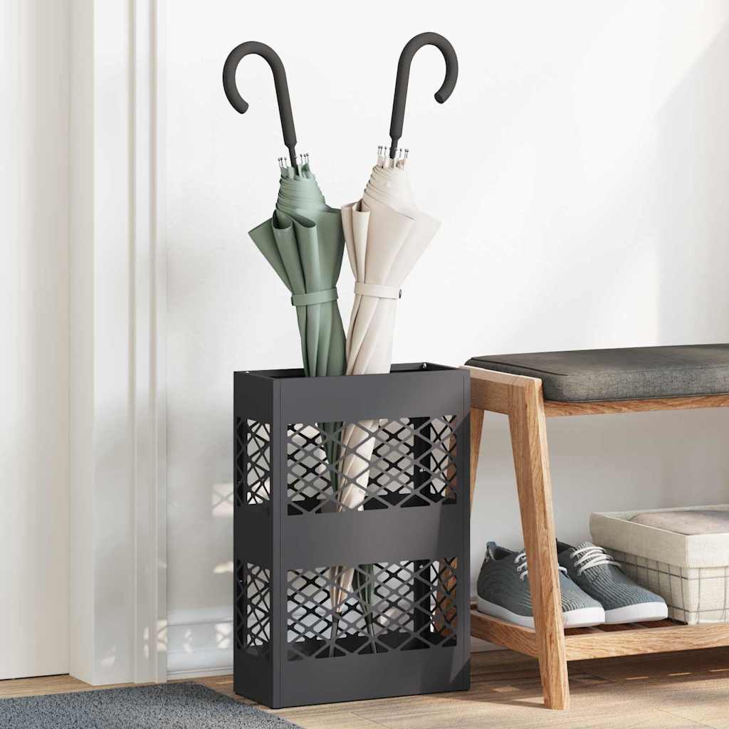 Regn Paraply Stativ Sort 28 x 12 x 41 cm Stål
