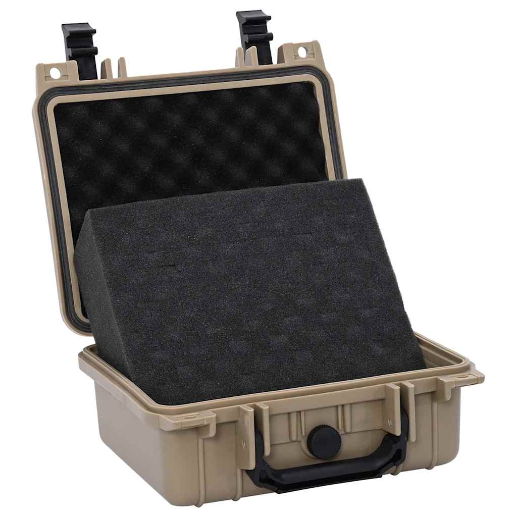 Hårdt kuffert med opbevaring Sandfarvet 27 x 24,5 x 12,5 cm