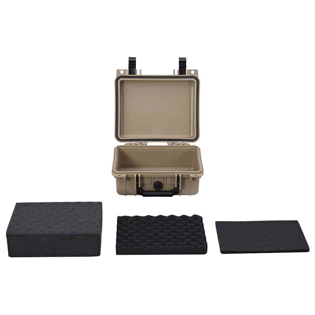 Hårdt kuffert med opbevaring Sandfarvet 27 x 24,5 x 12,5 cm