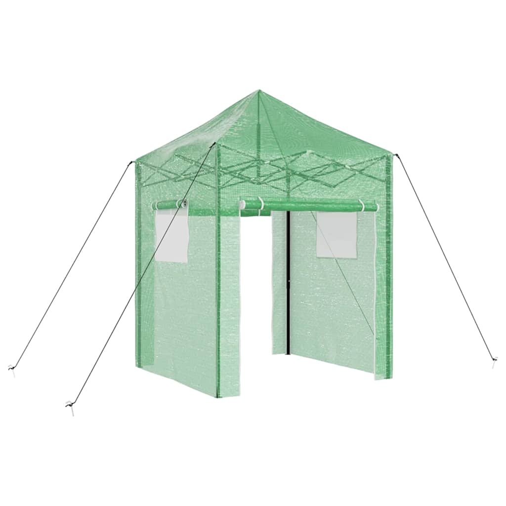 Drivhus med op-poppende ramme Grøn 200 x 200 x 300 cm Jern
