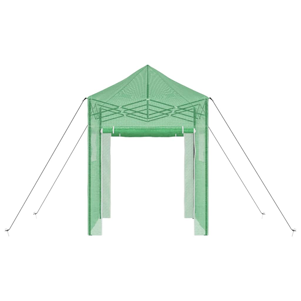 Drivhus med op-poppende ramme Grøn 200 x 200 x 300 cm Jern