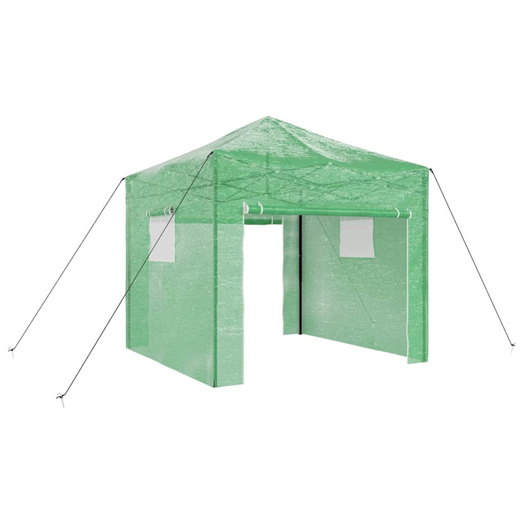 Drivhus med op-poppende ramme Grøn 290 x 290 x 315 cm Jern